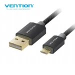CADBH, VENTION CADBH Cotton Braided USB2.0 A Male to Micro B Male Cable 2M Black