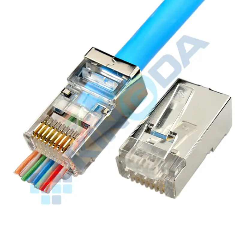 KD-PG8033-C6, KINGDA STP Cat6 8P8C plug,pass through (შეფუთვაში- 100 ცალი) KD-PG8033-C6, KINGDA STP Cat6 8P8C plug,pass through (შეფუთვაში- 100 ცალი)