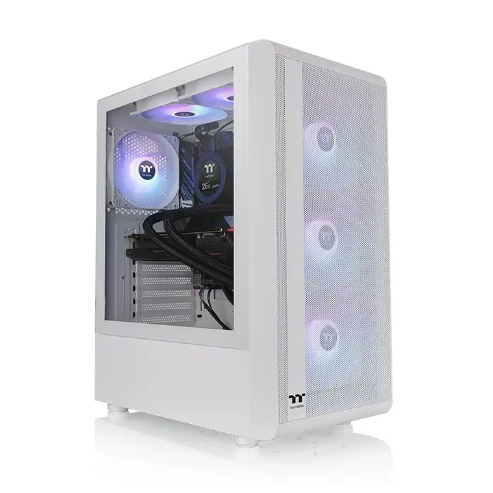Thermaltake, S200 TG ARGB Snow Mid Tower Chassis Case White