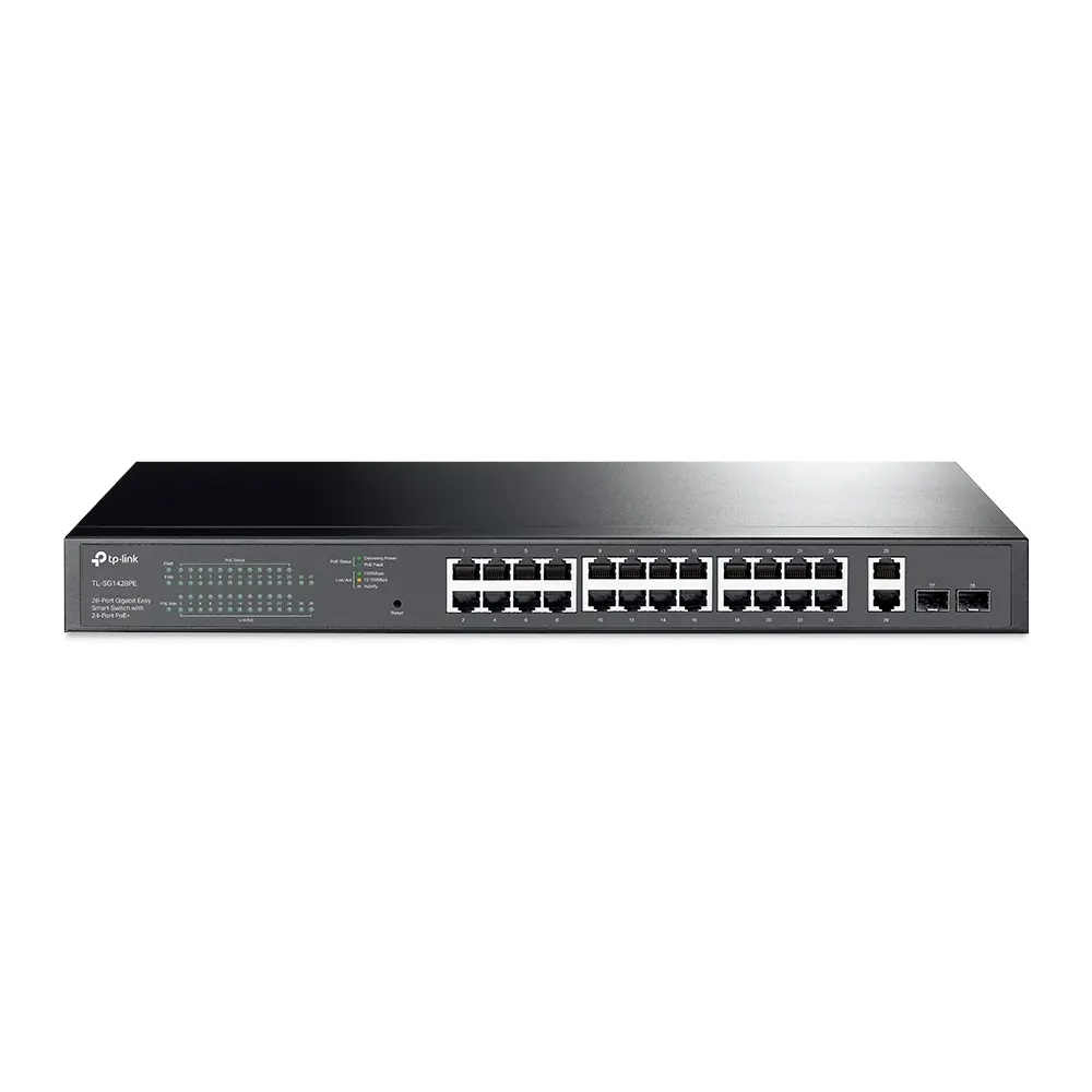 TP-Link, JetStream TL-SG1428PE, 28-Port Gigabit Easy Smart Switch with 24-Port PoE+