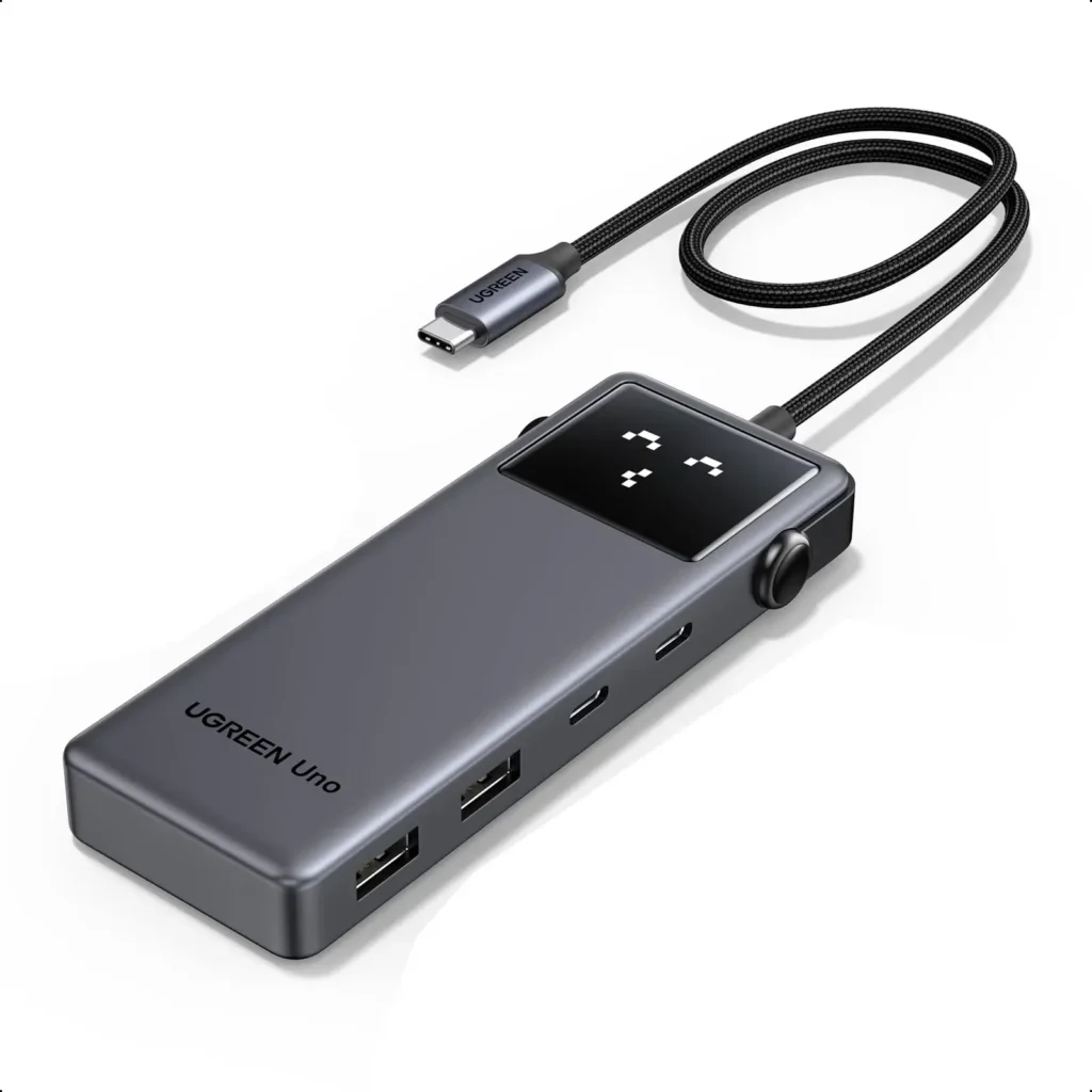 CM888, UGREEN, USB HUB, Groovy Robot, 6-in-1, HDMI, USB-A, Type-C, HUB, Space Gray.