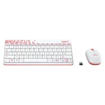 MK240, LOGITECH, Keyboard, Nano Wireless Combo, WHITE/VIVID RED.