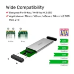 Y-3365 ,UNITEK, USB 3.0 USB-C M.2 SSD (NGFF/SATA) Aluminium Enclosure