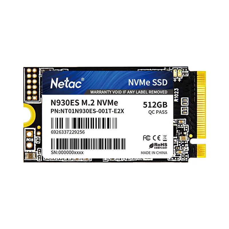 Netac, N930ES, NVMe SSD, 512GB, PCIe Gen 3 x4 M.2 2280.