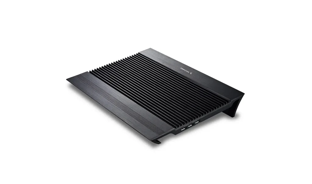 N8 BLACK, DEEPCOOL, Cooler, 17", on/off, 4 port usn HUB, 1000rpm, 140mm Fan x 2, 25.1 db, 94.7 CFM, 380x55x278, aluminum.