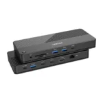 D1077A, UNITEK, Docking Station, Type-C 11-in-2 KVM(USB-C 10Gbps+USB 10Gb+2*USB+HDMI 4K+1GB+SD/Micro+Audio+PD 100W+DC),Black