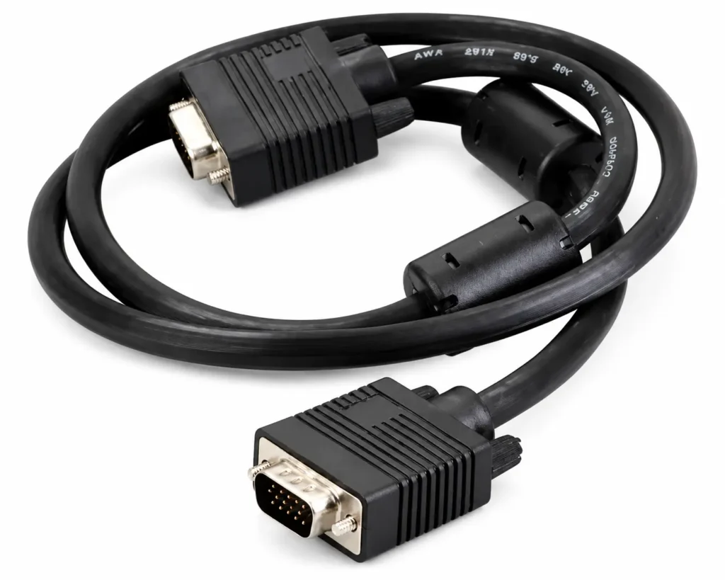 KDVGA1001-2M, Kingda, 3+4 VGA Cable,Al shield,Copper ,Nickel Plated,Connector,double Ferrites,PVC,OD 8.0MM,2M