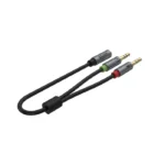 Y-C957ABK ,UNITEK, 0.2M, 3.5MM AUX Audio Cable - Female to 2*Male