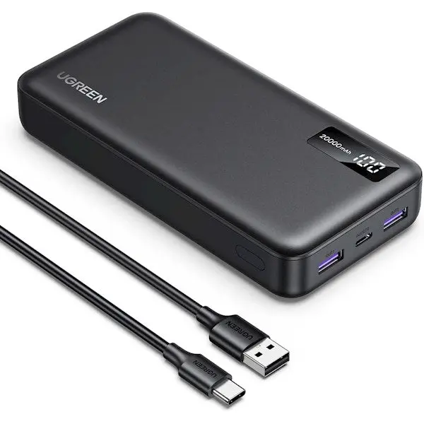 UGREEN, PB312(25683), Power Bank, 2000mAh, USB Type-C Two-way, Black.