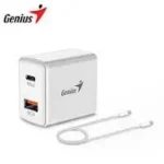 PD-20ACP,EU,White,Genius Universal adaptor 20W, 2-port, USB-C, USB-A