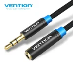 VAB-B06-B200-M, Vention Cotton Braided 3.5mm Audio Extension Cable 2M Black Metal Type