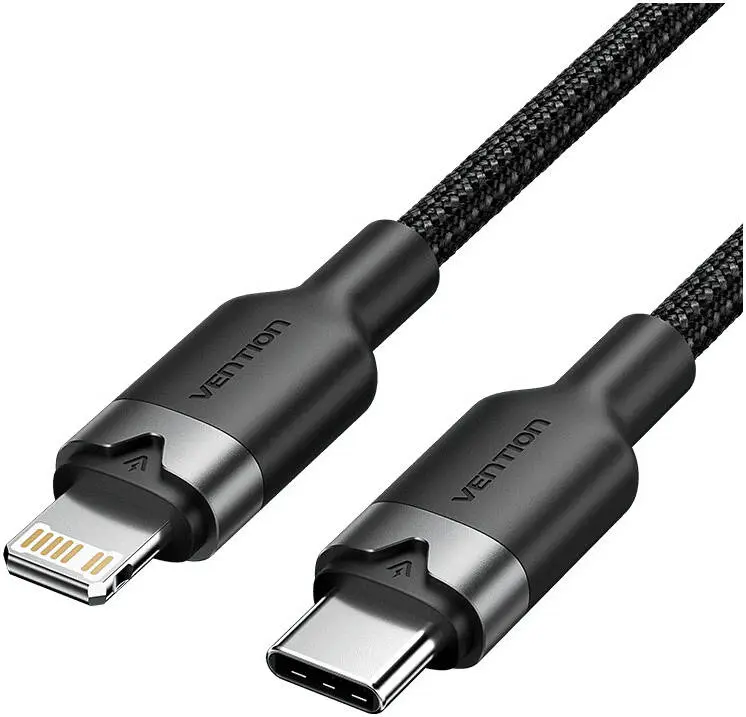 LALBH, VENTION, USB 2.0 Type-C Male to Lightning Male 3A Cable Aluminum Alloy Type 2M.