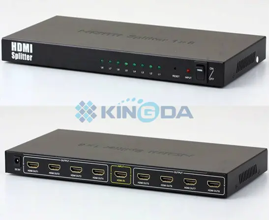 KDSP0108, Kingda, HDMI Splitter1x8,with 3Dsupport,with power supply