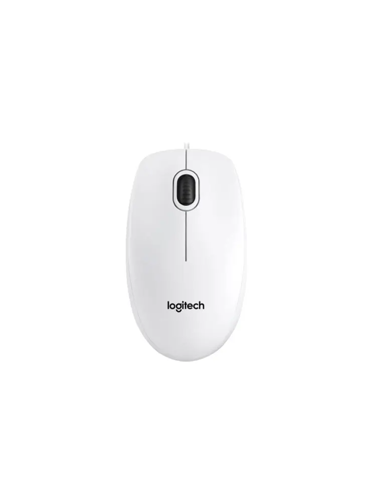 logitech, B100, Mouse White