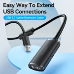 VENTION, CBKBN, USB 2.0 Type-A Male to Type-A Female Active Extension Cable 15M Black.