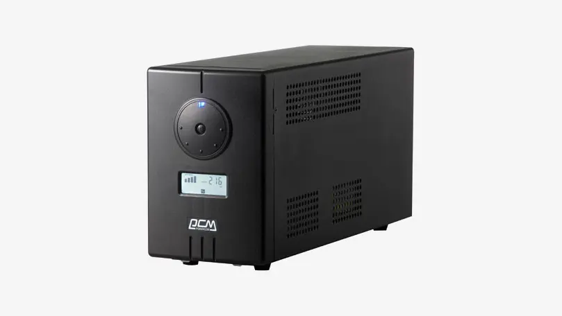 POWERCOM, Inverter, INF-800AP, 800VA/480W, Offline/Standby, 2xSchuko, 208-240VAC, 12V65Ah, USB, Simulated Sinewave, Tower, Black.