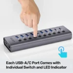 H1315B, UNITEK, USB HUB, 10-in-1 USB-C 5Gbps Hub.