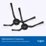 TP-Link, Tapo RVA105, Robot Vacuum Replacement Kit Main Brush ×1, Side Brush ×2, Washable HEPA Filter ×2