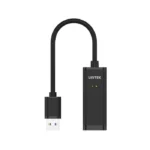 Y-1468, UNITEK, USB Adapter, USB2.0 to 10/100Mbps Ethernet Adapter, With LED Indicator, Black.