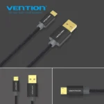 CADBH, VENTION CADBH Cotton Braided USB2.0 A Male to Micro B Male Cable 2M Black