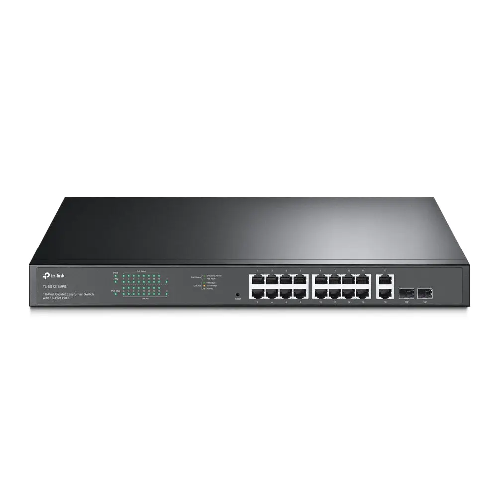 TP-Link, TL-SG1218MPE, 18-Port Gigabit Easy Smart Switch with 16-Port PoE+