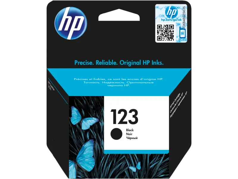 HP 123 Black Ink Cartridge, F6V17AE.