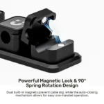 T1117A, UNITEK, Cable Manager, Magnetic Cable Clips (3pcs Clips + 1pc Base per Box).