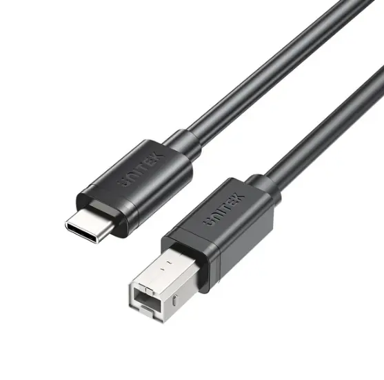 C14140ABK03-2M, UNITEK, 2M, USB-C 480Mbps to USB-B Printer Cable