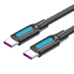 COSBG, VENTION USB 2.0 C Male to Male Cable 1.5M Black PVC Type