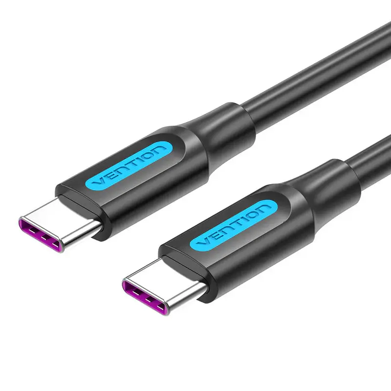 COSBG, VENTION USB 2.0 C Male to Male Cable 1.5M Black PVC Type