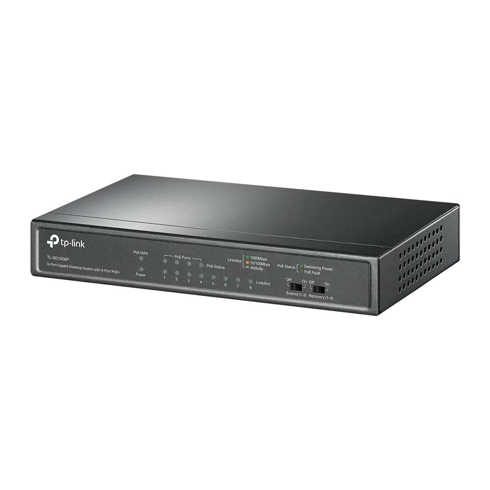TP-Link, TL-SG1008P, 8-Port Gigabit Desktop Switch with 4-Port PoE
