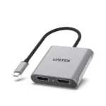 V1404A, UNITEK, USB-C to Dual DP1.4 8K Adapter with MST, Space Gray