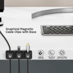 T1117A, UNITEK, Cable Manager, Magnetic Cable Clips (3pcs Clips + 1pc Base per Box).