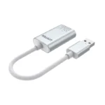 Y-247A, UNITEK, USB Adapter, USB 2.0 External Sound Card Adapter for Stereo Audio, 48KHz 16-bit Silver Color.
