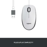 logitech, M100, Mouse White