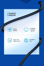 HAGBG, VENTION, Cable, 4K DisplayPort to HDMI Cable 1.5M Black (DP to HDMI).