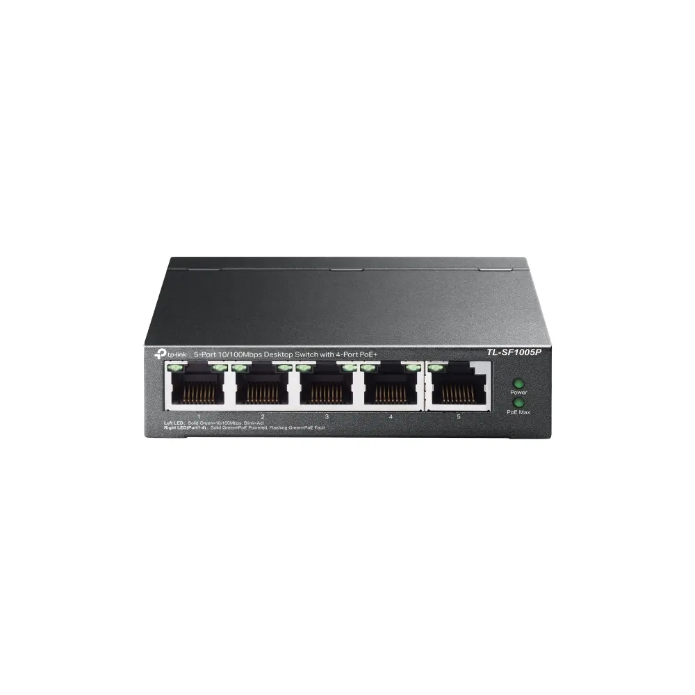 TP-Link, TL-SF1005P, 5-Port 10/100Mbps Desktop Switch with 4-Port PoE