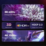 V1610A, UNITEK, Cable, DisplayPort to HDMI Male Adapter Cable, 8K 60Hz 1.8M,.