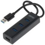 Y-3089, UNITEK 4-in-1 USB3.0 4-Port Hub, Black