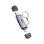 WK13, NETAC, Card Reader, USB3.0+Type-C to mSD/SD, Grey.