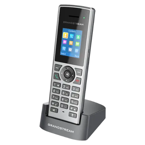 GRANDSTREAM, DP722 Grandstream, Wireless DECT Phone, 5 Phones per BS, Colour Display, With cgarger and Power Supply.