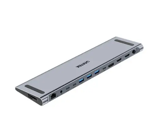 D1106A, UNITEK, Docking Station, 13-in 2 KVM (2*HDMI+DP+USB+2*USB 10Gb+USB-C 10Gbp+SD/Micro+Audio+1GB LAN+PD 100W+DC5V)+HDMI