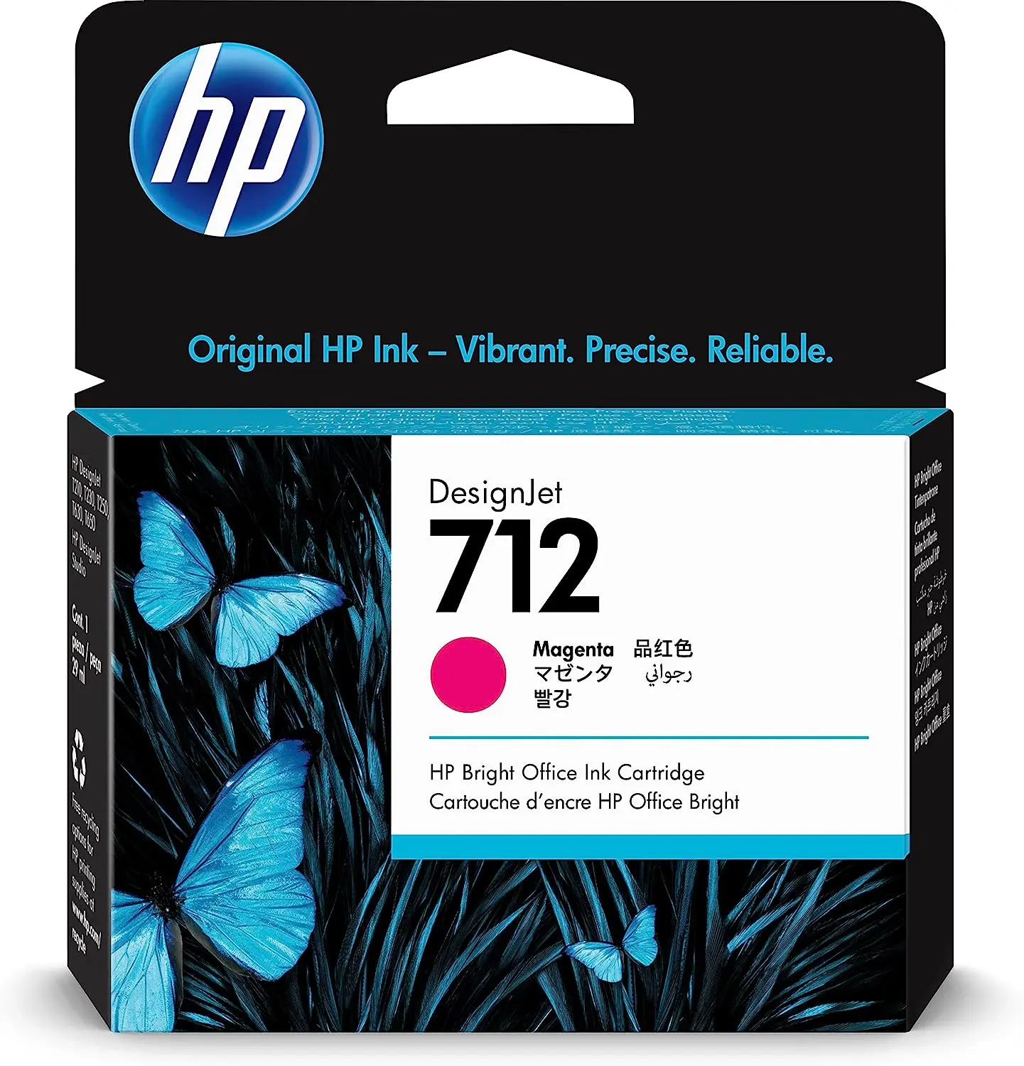HP 712 Magenta Ink Cartridge 3ED68A. HP 712 Magenta Ink Cartridge 3ED68A.