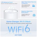 TP-Link, Deco X10-4G(1-pack), 4G + AX1500 Whole Home Mesh Wi-Fi 6 System