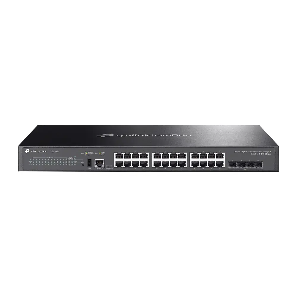 TP-Link, SG5428X, Switch, Omada 24-Port Gigabit Stackable Lite L3 Managed Switch with 4× 10G Slots