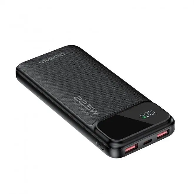CHOETECH, B728, Power Bank, 10000mAh, 22.5W, Dual USB-A+Type-C, Digital Screen.