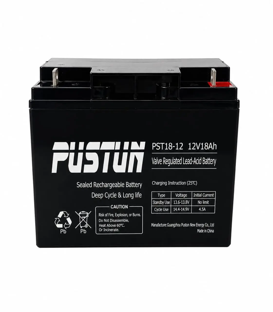 PUSTUN, 12V 18Ah, Rechargeable PUSTUN, 12V 18Ah, Rechargeable