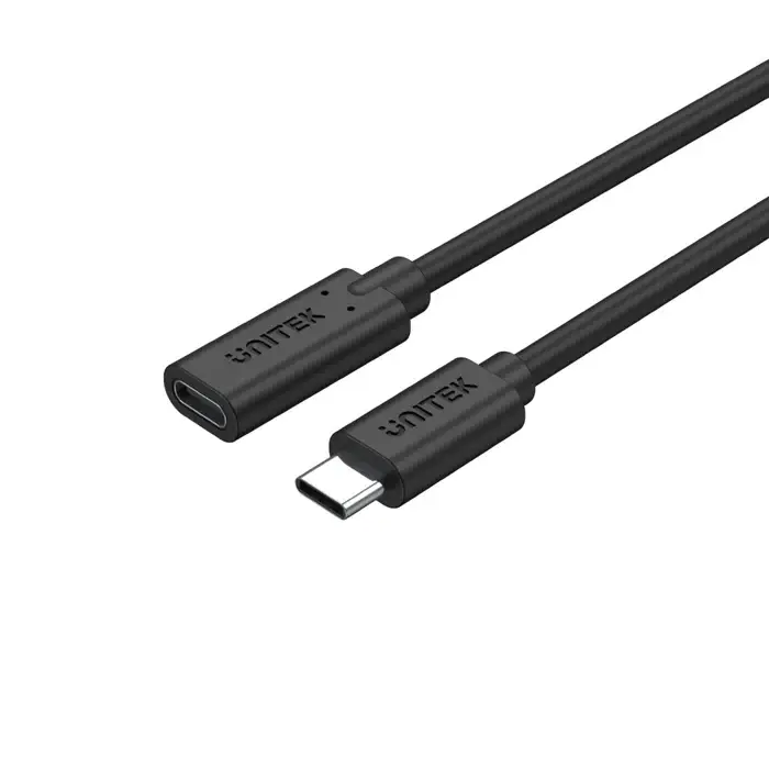 C14086BK-1M,UNITEK Type-C 1M Full-Featured USB Male to Female Extension Cable,USB3.2 CM to C FM,with DATA 10Gbps/Display 4K/P