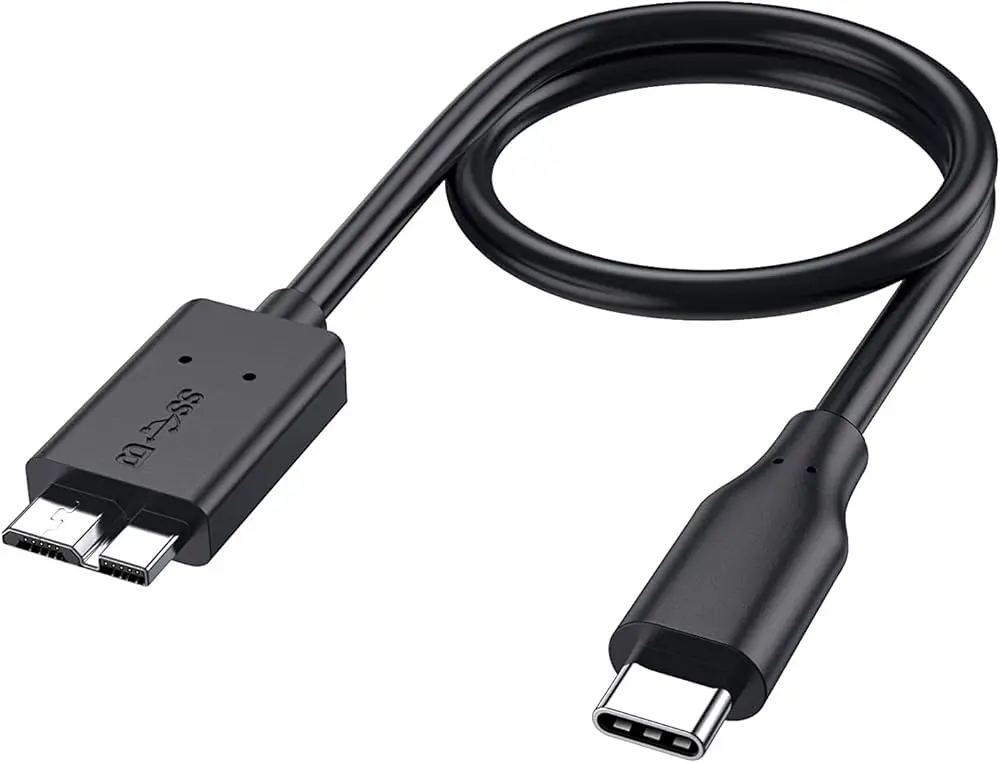KDUSBC3005, KINGDA Type C Plug Cable to USB 3.0 Micro B Plug for external HDD 0,5 m