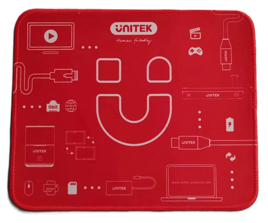 Smile, UNITEK, Mouse Pad, Red.